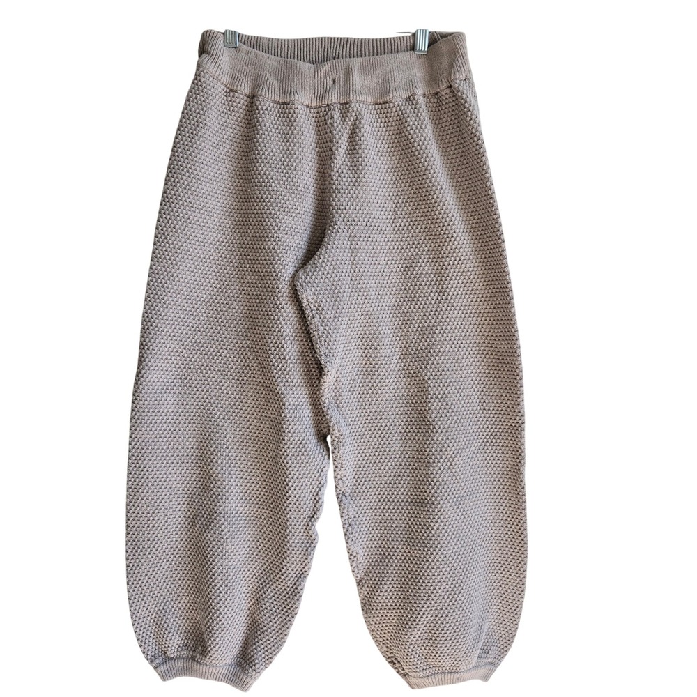Free People FP Beach XS Knit Pants Womens Tan Popcorn Cotton Cropped
